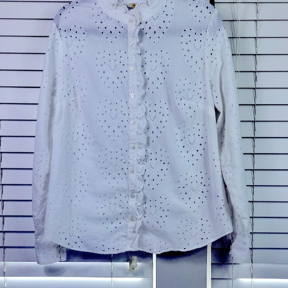 Boden White Eyelet Blouse. Size‎ 12